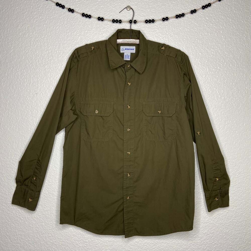 Boeing Olive Green Button Down Shirt